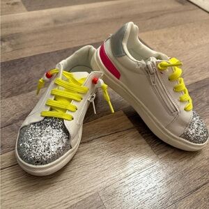 Dolce Vita GirlsWhite and Silver Glitter Sneakers